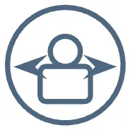 人が動く方向を示したアイコン