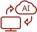 PCとAIをそれぞれを矢印で繋いでいるアイコン