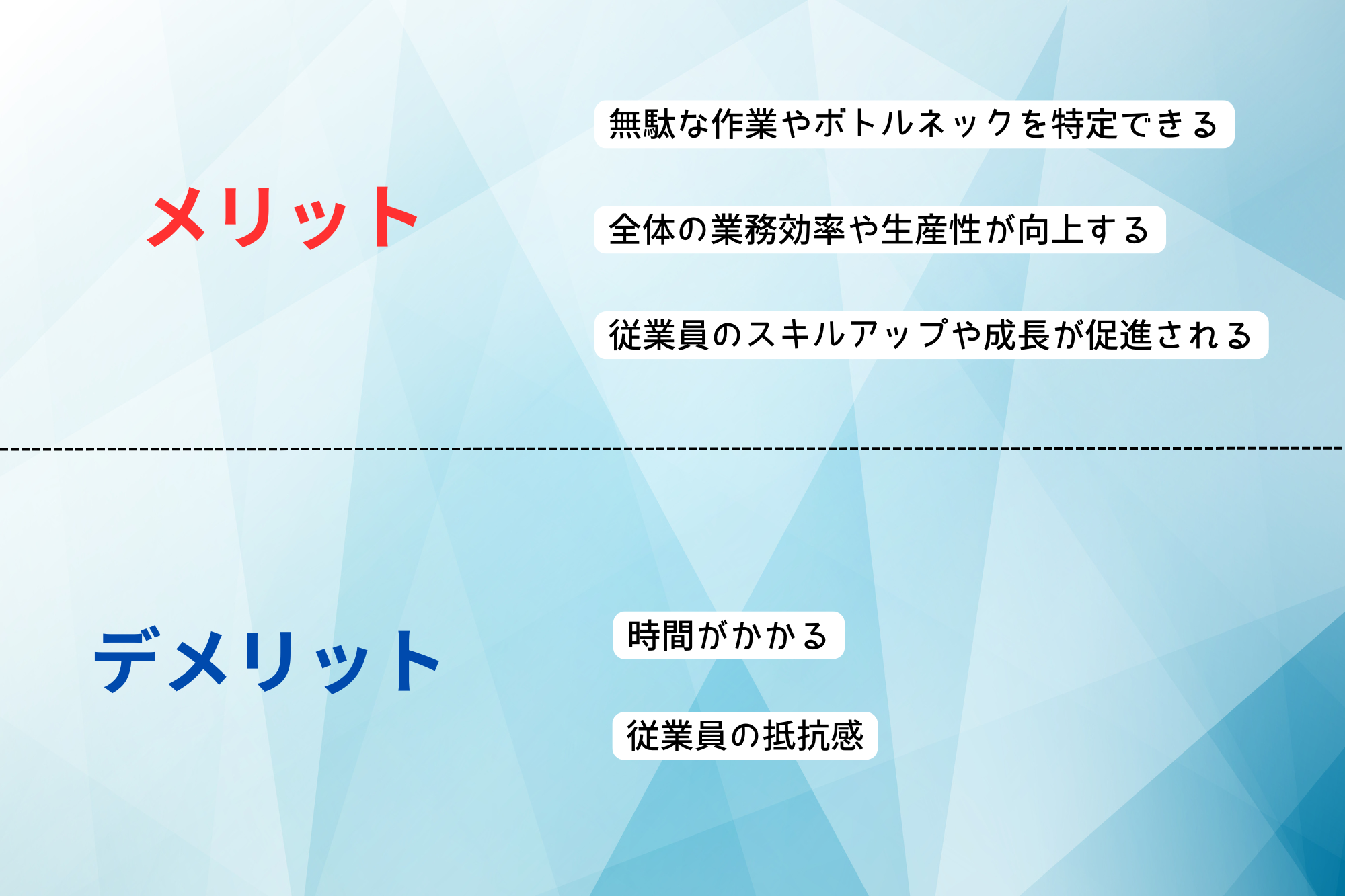 asis tobe 業務フローのメリットデメリット