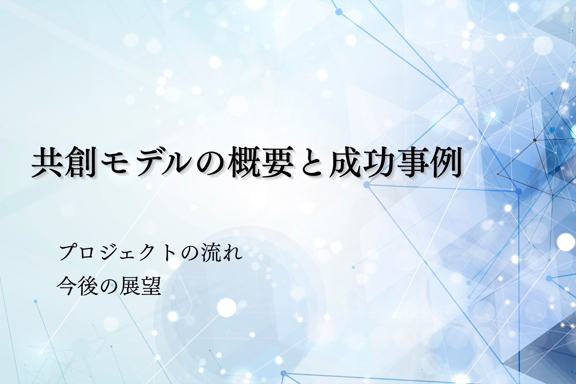 共創モデルの概要と成功事例