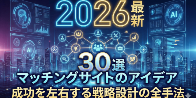 【2026年最新】マッチングサイトのアイデア30選｜成功を左右する戦略設計の全手法
