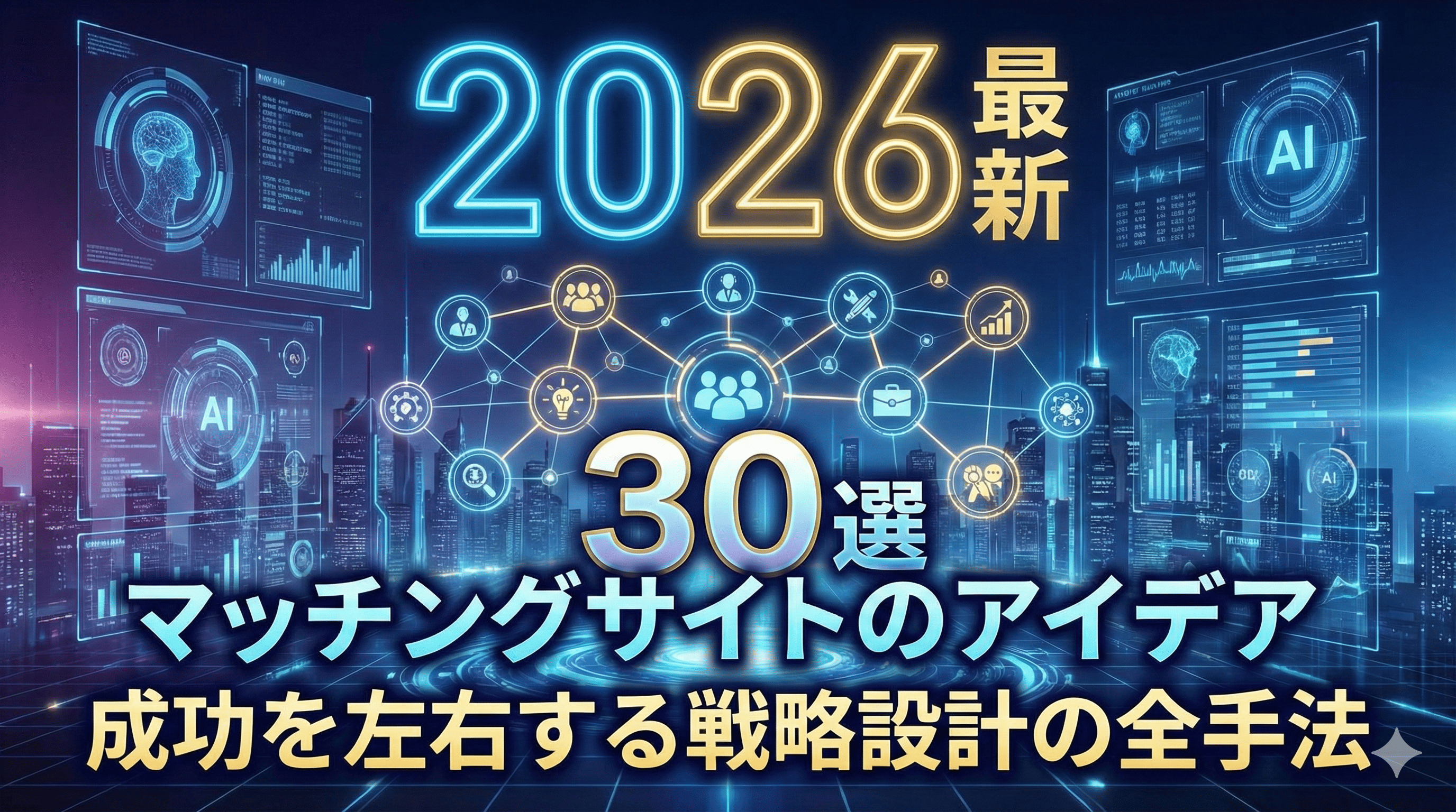【2026年最新】マッチングサイトのアイデア30選|成功を左右する戦略設計の全手法