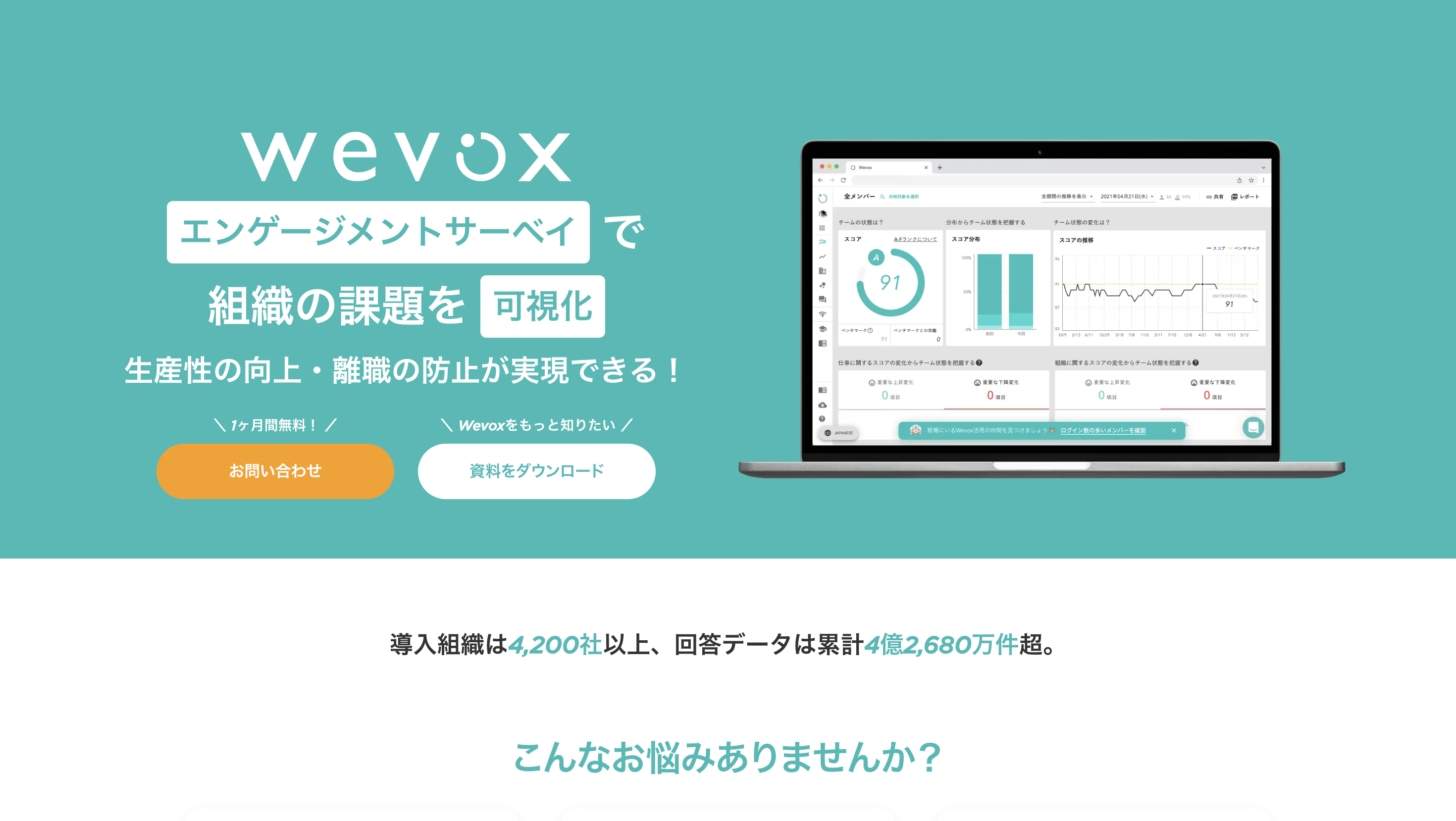 Wevoxサイトトップ画像